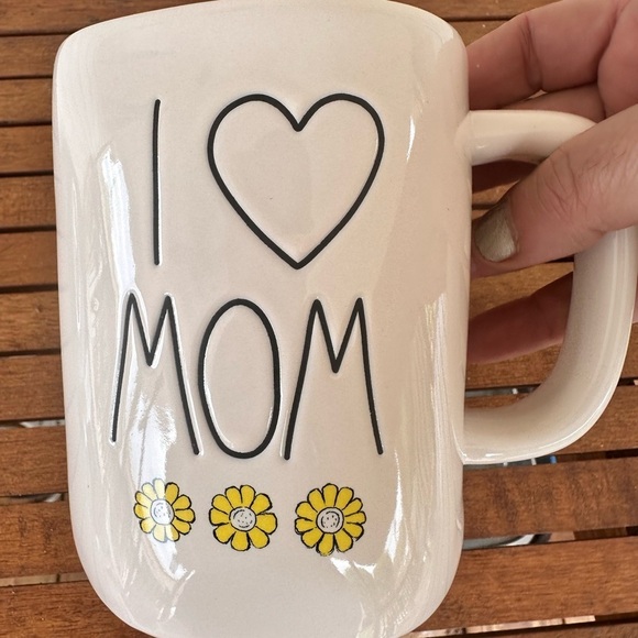 Rae Dunn Other - Rae Dunn Cream 'I Love Mom' Mug with Yellow Flowers
